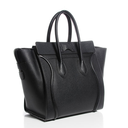Celine Drummed Calfskin Mini Luggage Black 3 of 8