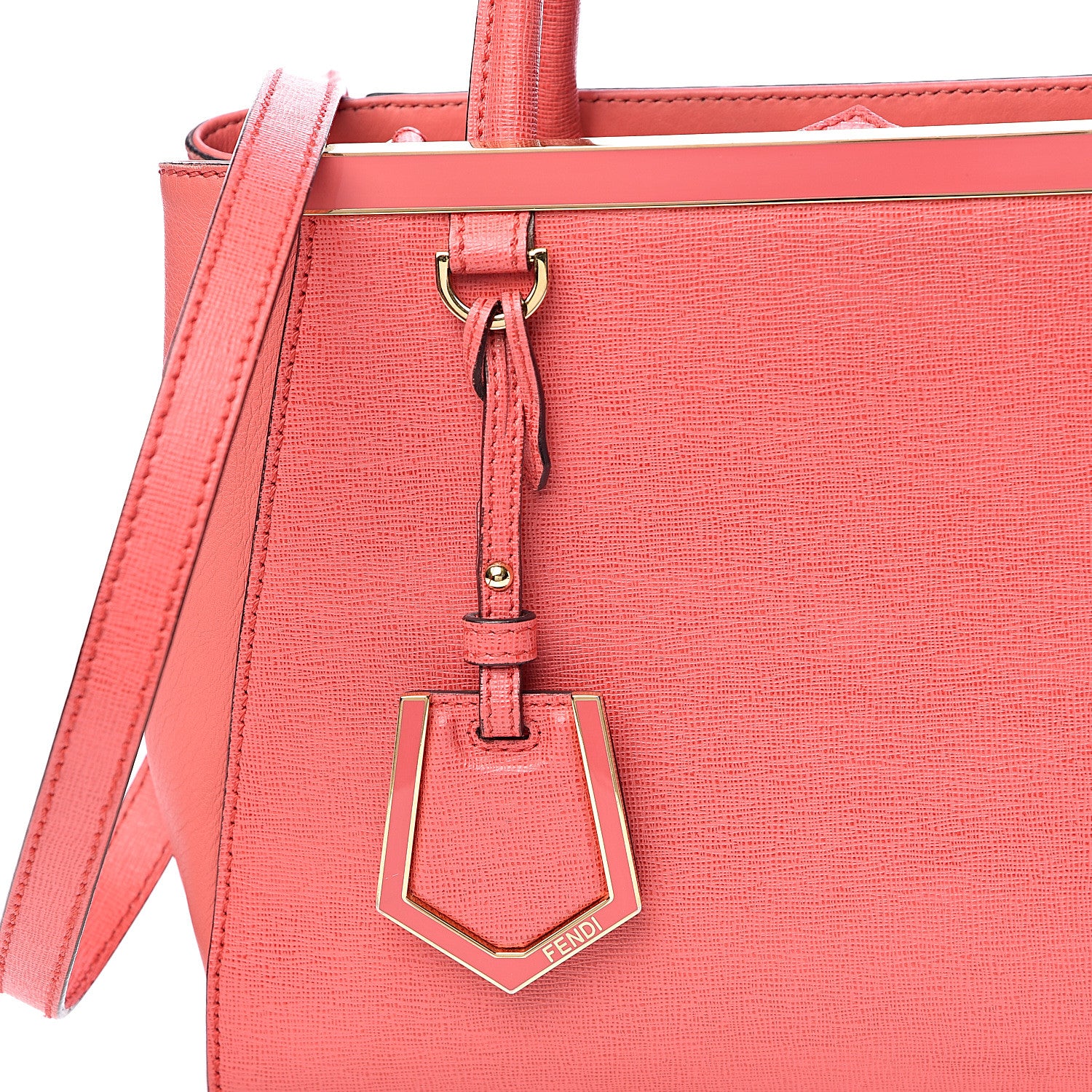 Fendi Vitello Elite Flamingo Petite 2Jours Tote Rosa Exstasy 17 of 17