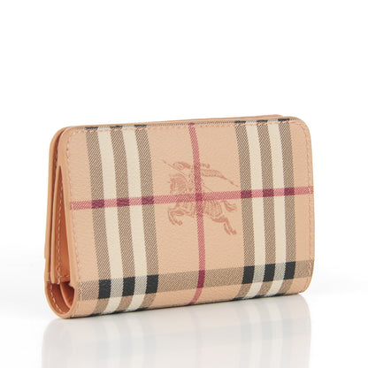 Burberry Calfskin Haymarket Check Continental Wallet Pink 3 of 8