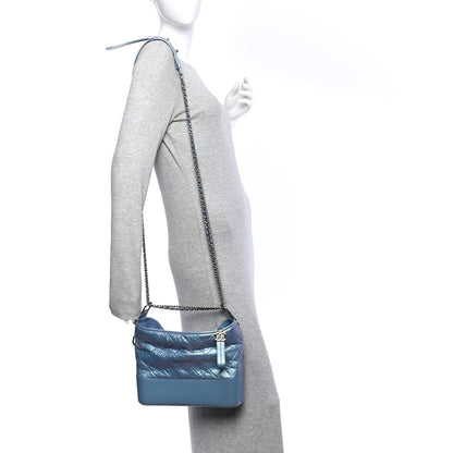 Chanel Iridescent Aged Calfskin Quilted Medium Gabrielle Hobo Blue 2 of 14