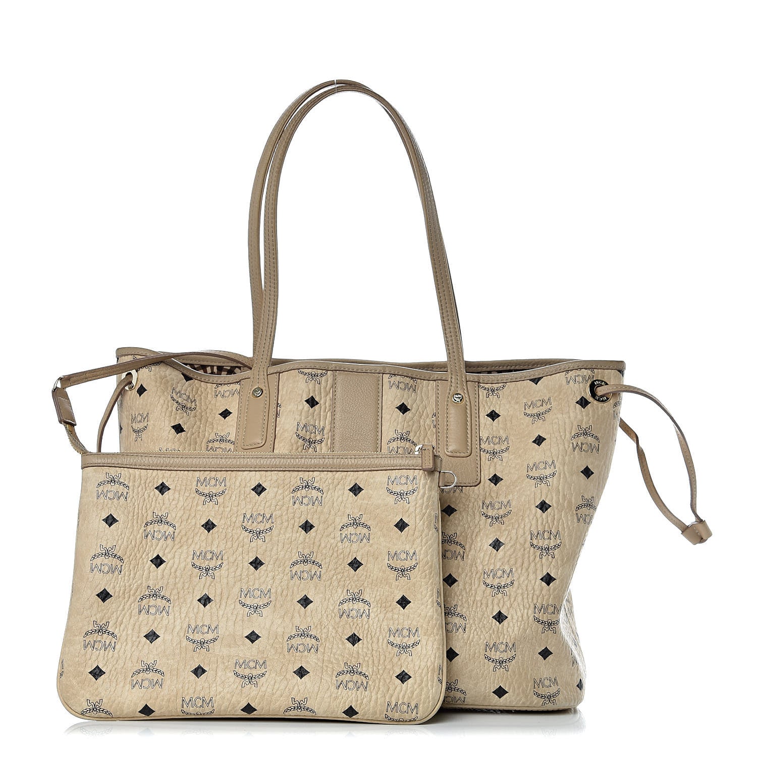 MCM Visetos Medium Liz Reversible Shopper Tote Beige 1 of 24