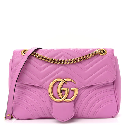 Gucci Calfskin Matelasse Medium GG Marmont Shoulder Bag Candy Mousse 1 of 10