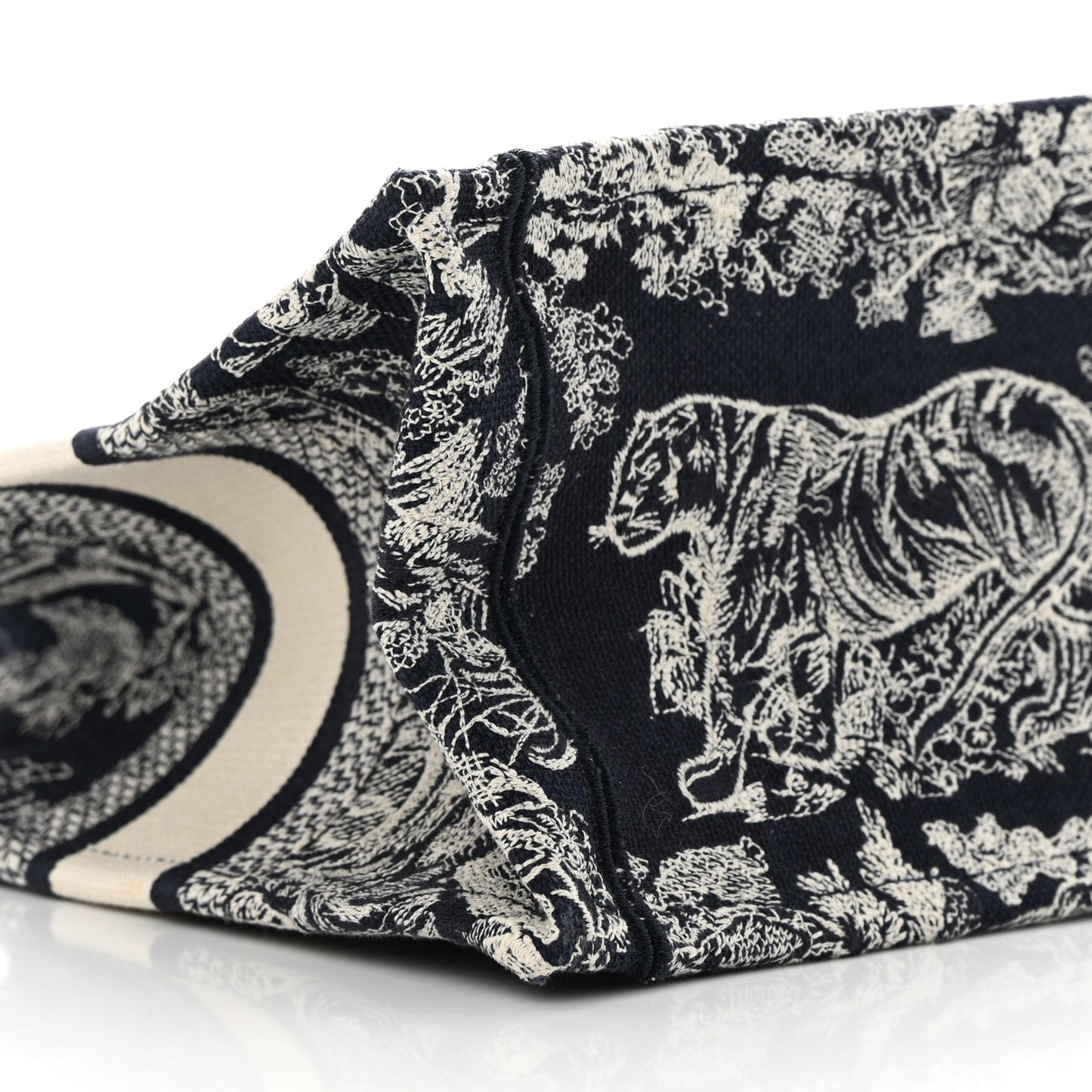 Canvas Embroidered Small Dioriviera Toile De Jouy Book Tote Blue