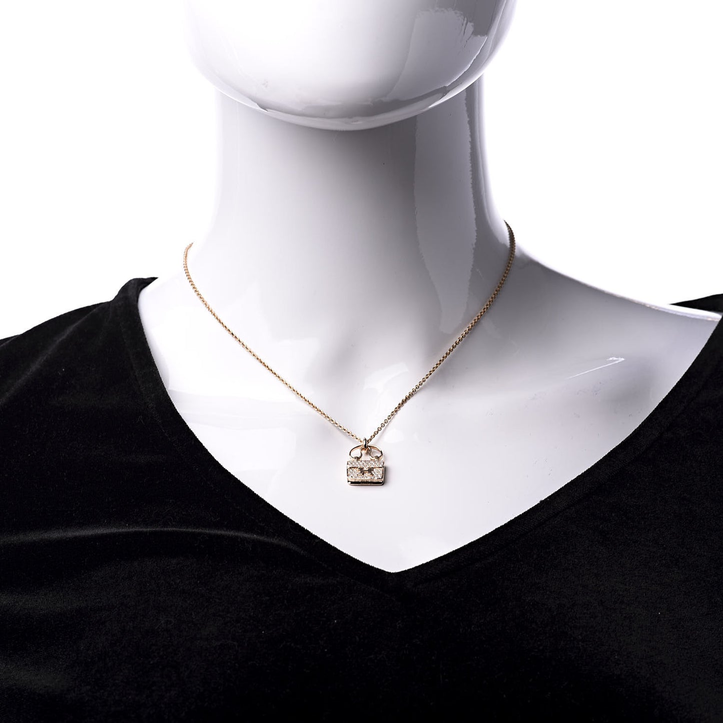 18K Rose Gold Diamond Constance Amulette Pendant Necklace