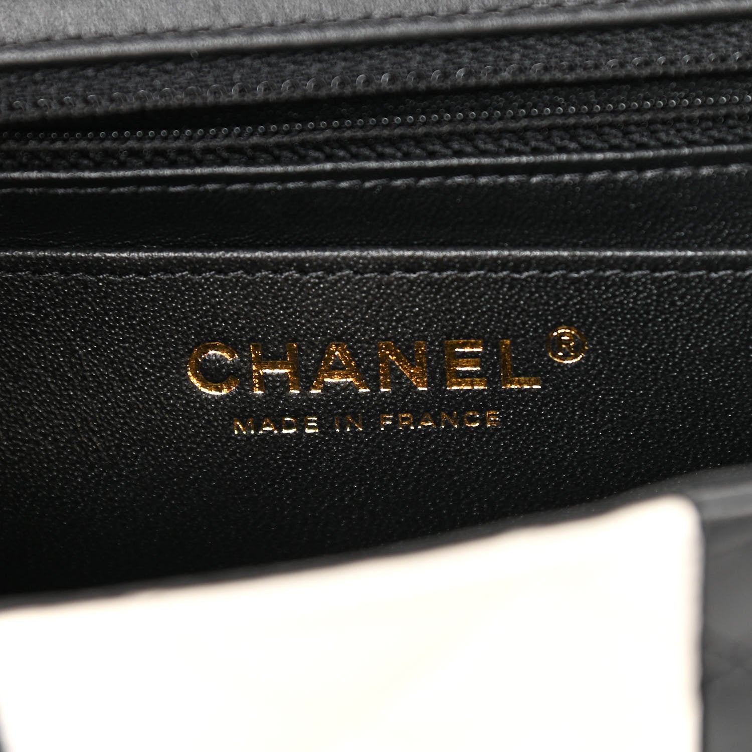 Chanel Lambskin Quilted Mini Rectangular Flap Black White 6 of 13