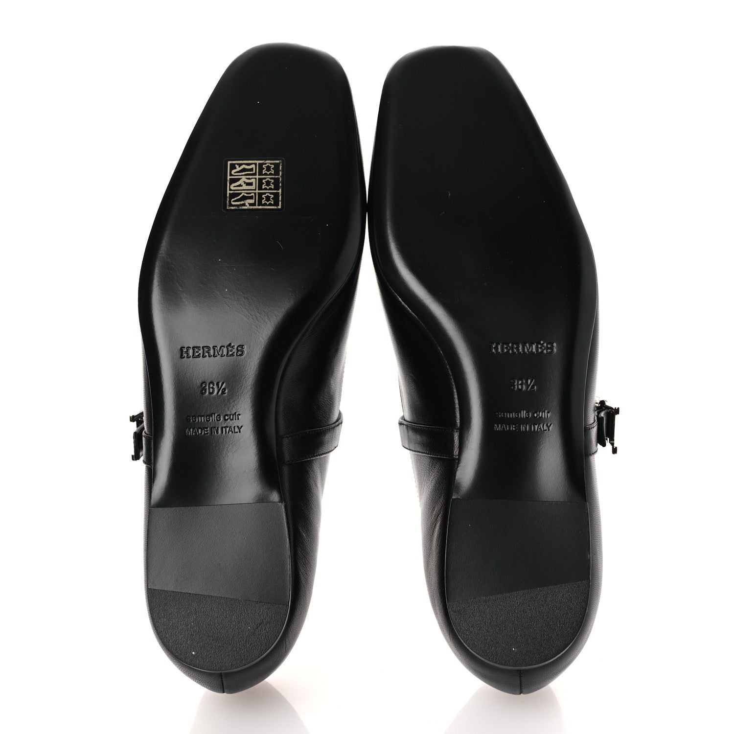 Hermes Goatskin Jane Ballet Flats 36.5 Black 7 of 11