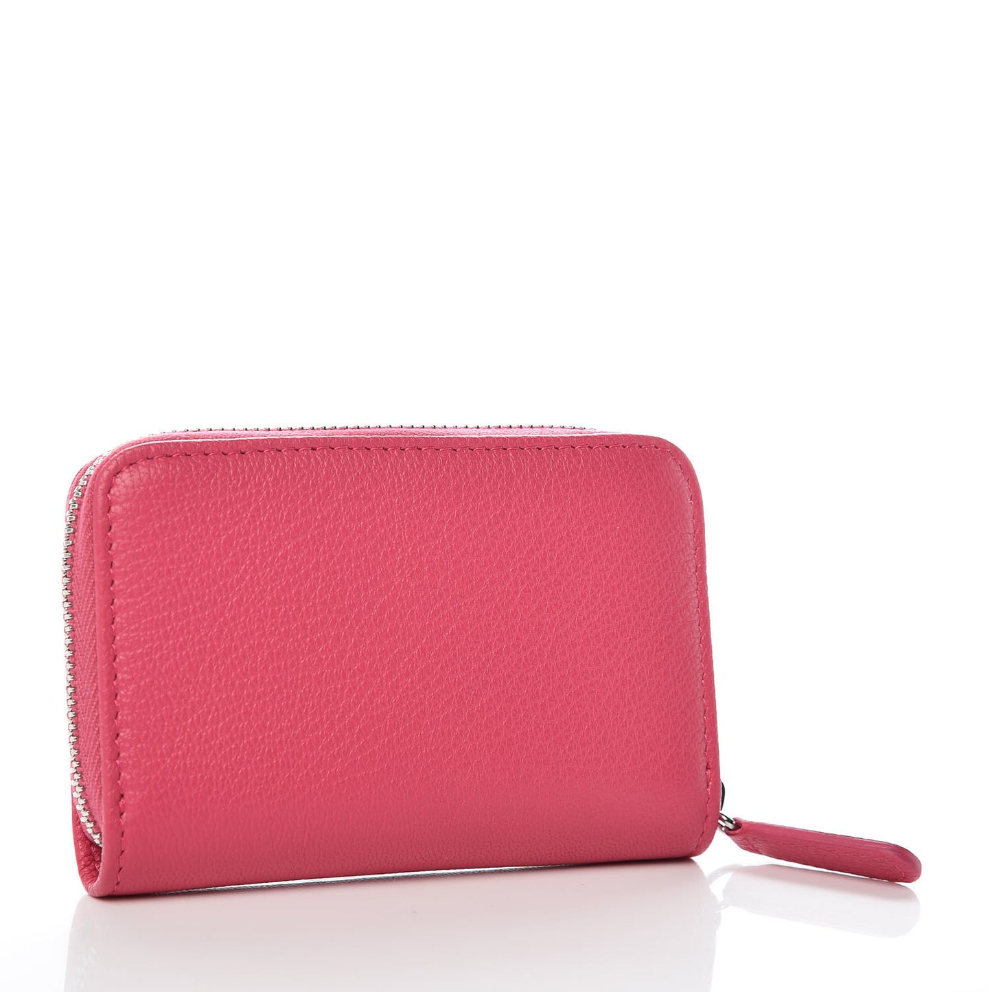 Goatskin Zip Coin Purse Fuchsia