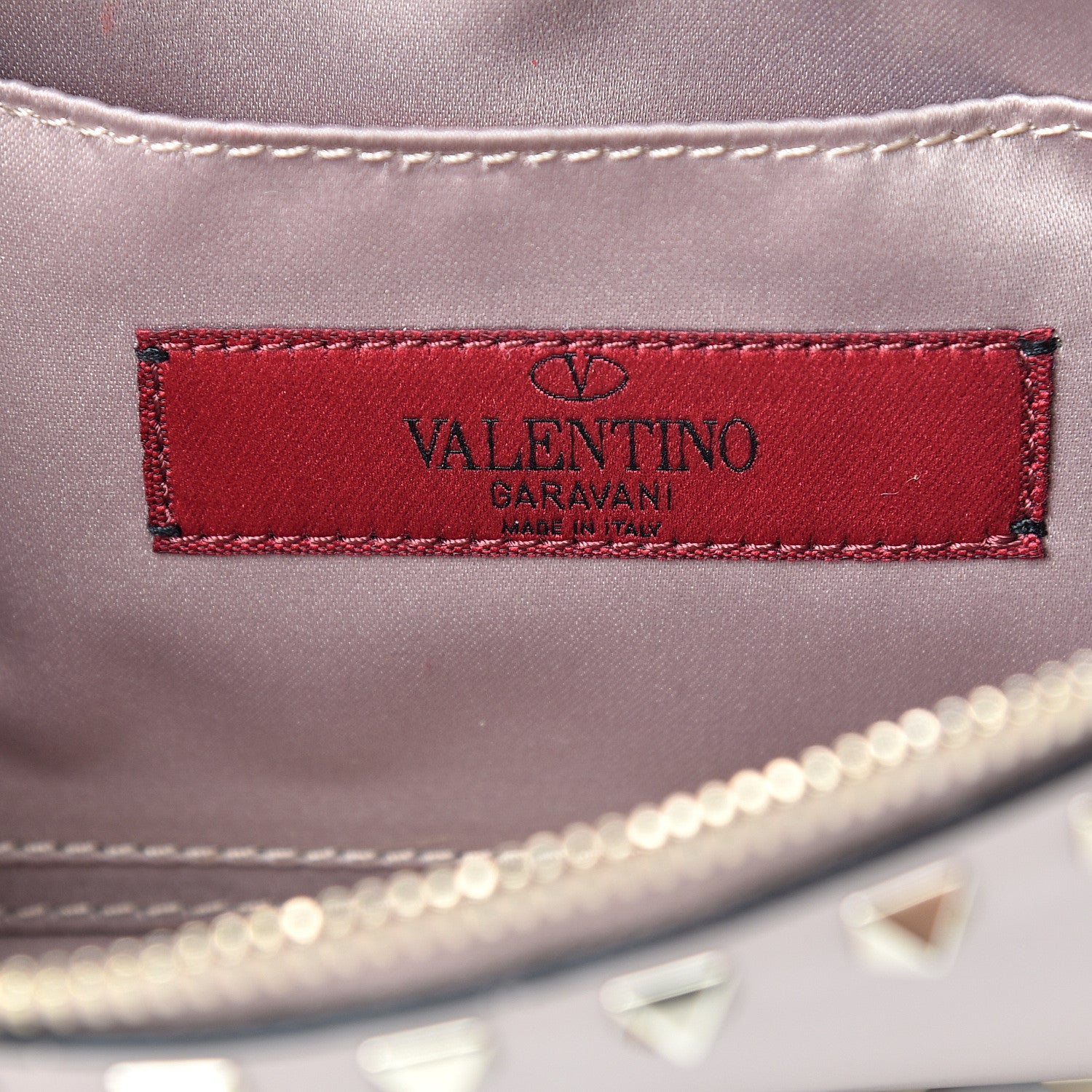 Valentino Garavani Vitello Rockstud Chain Pouch Shoulder Bag Poudre 7 of 11