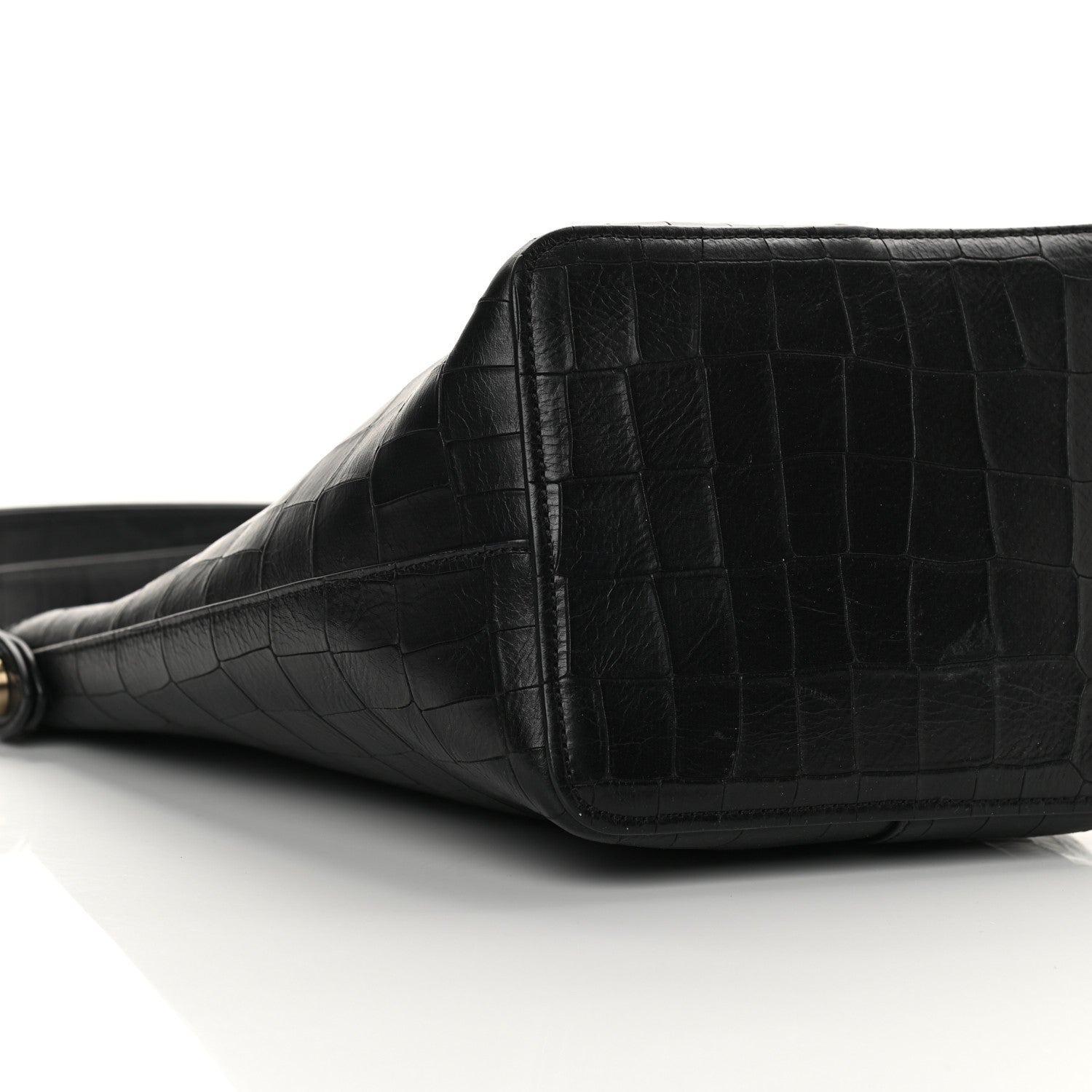 Mulberry Calfskin Crocodile Embossed Small Kite Bucket Bag Black 9 of 11