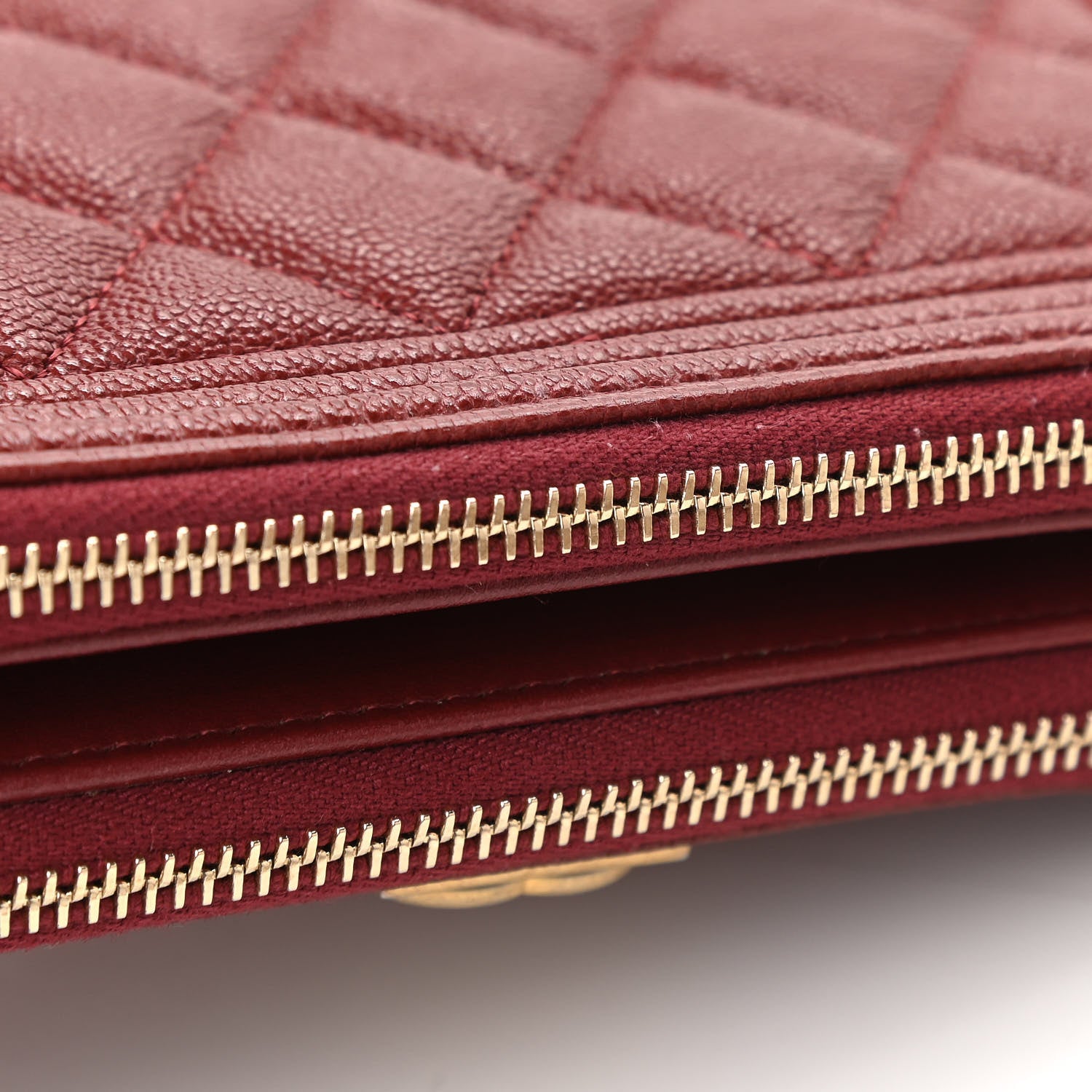 Chanel Caviar Quilted Small Boy Clutch With Chain Burgundy 12 of 13
