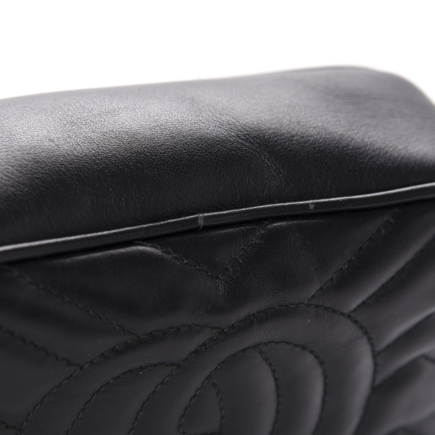 Gucci Calfskin Matelasse Mini GG Marmont Chain Shoulder Bag Black 9 of 14