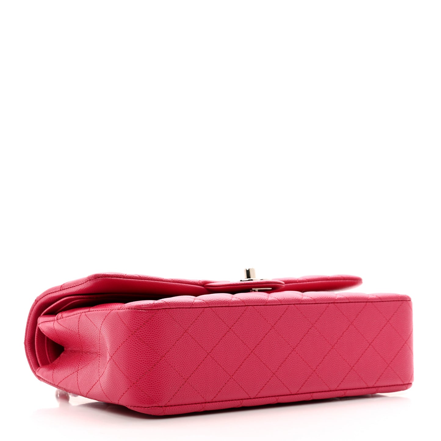 Caviar Quilted Medium Double Flap Dark Pink