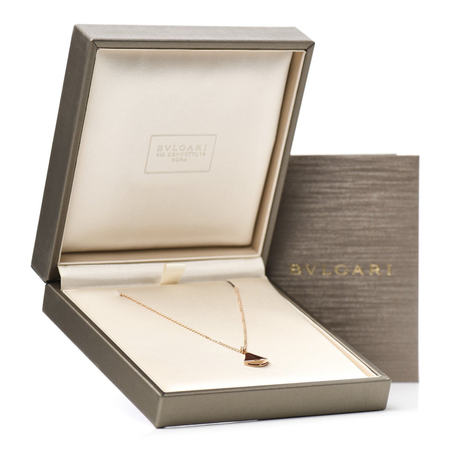 Bulgari 18K Rose Gold Diamond Carnelian Divas' Dream Pendant Necklace 8 of 8
