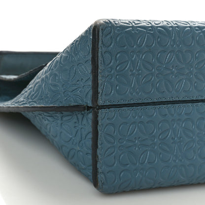 Loewe Goatskin Embossed Avenue Shoulder Bag Blue 8 of 11