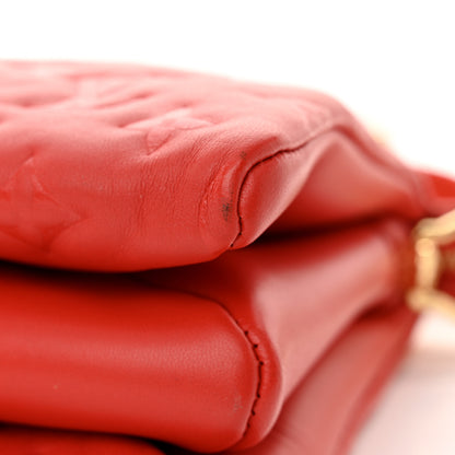 Louis Vuitton Lambskin Embossed Monogram Coussin PM Red 10 of 10