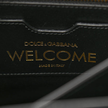 Dolce & Gabbana Velvet Floral Embellished Welcome Satchel Black Gold 6 of 10