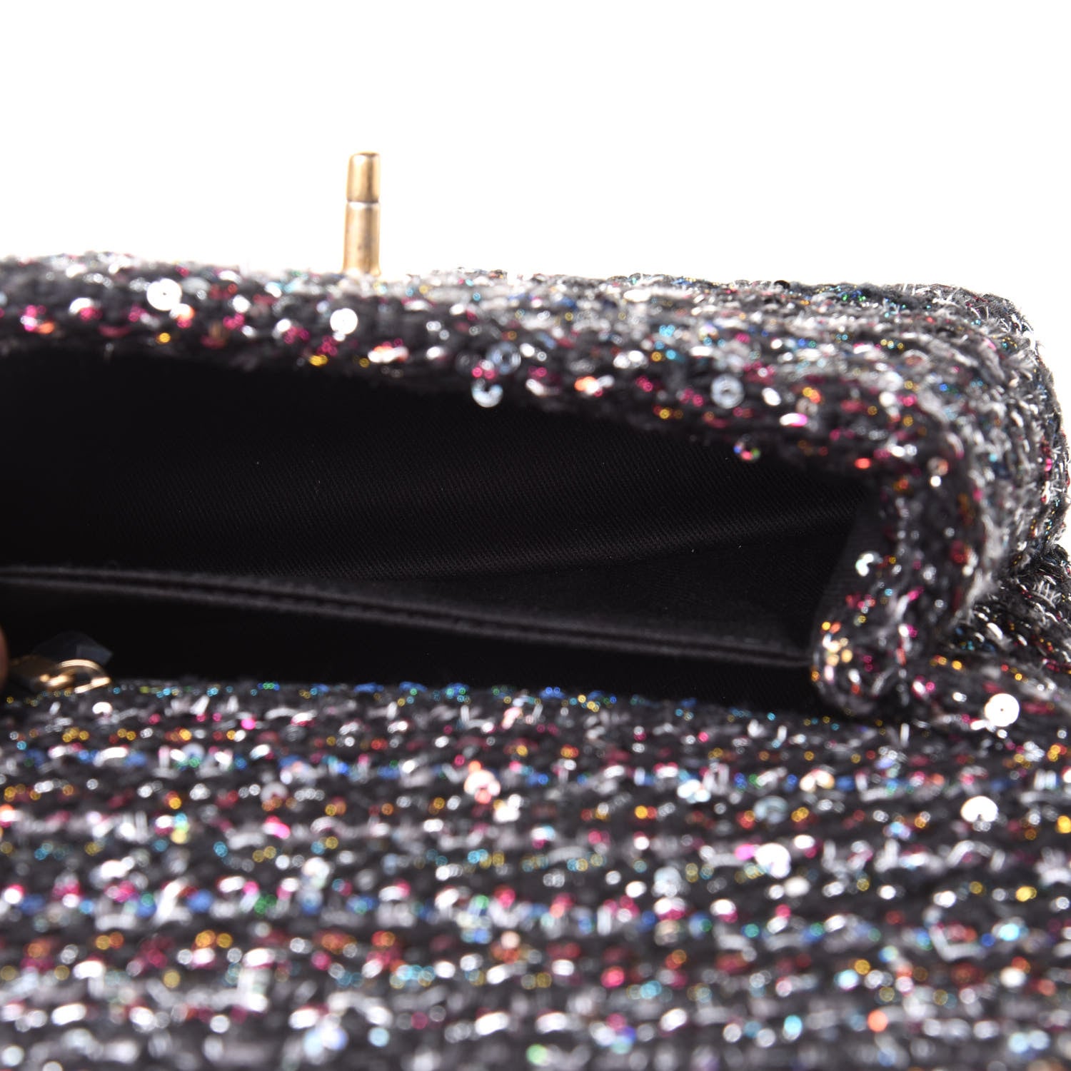 Chanel Tweed Sequin Mini Coco Handle Flap Black 4 of 9
