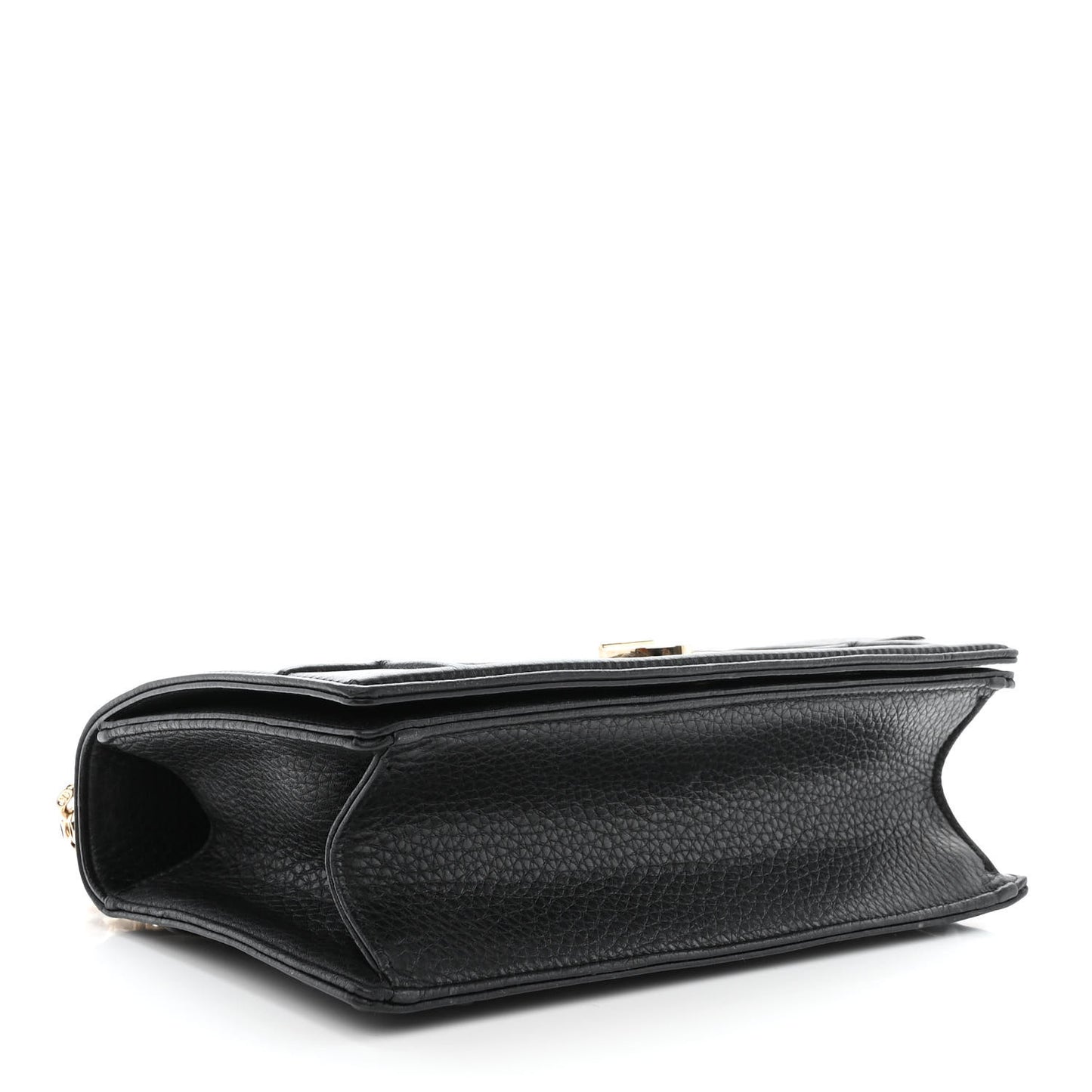 Grained Calfskin Medium Diorama Flap Bag Black