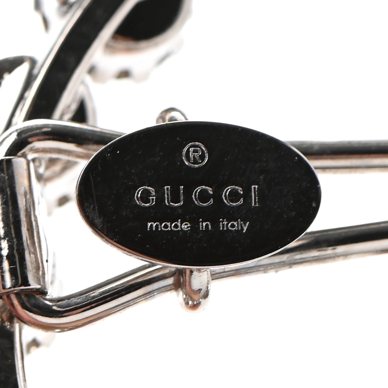 Gucci Crystal Interlocking G Hair Clip Silver 3 of 5