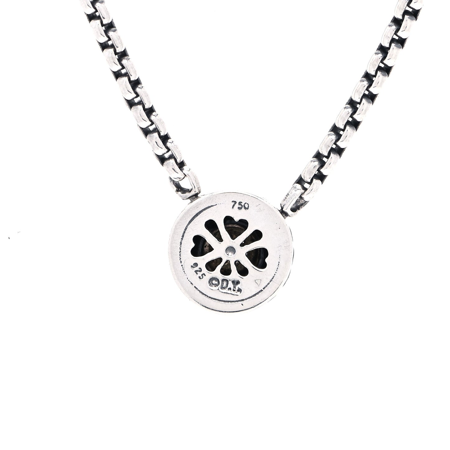 Sterling Silver 14K Yellow Gold Pave Diamond 12mm Cookie Necklace
