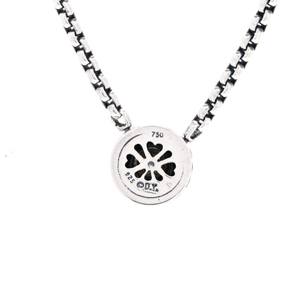 David Yurman Sterling Silver 14K Yellow Gold Pave Diamond 12mm Cookie Necklace 3 of 4
