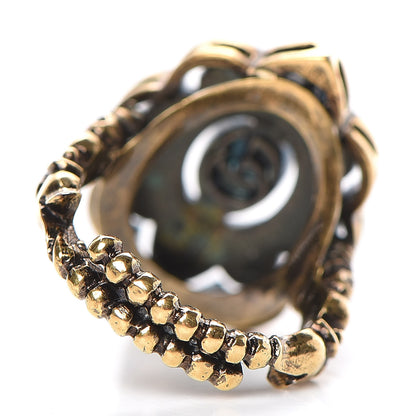 Gucci Metal Pearl Ring 13 Aged Gold 3 of 5