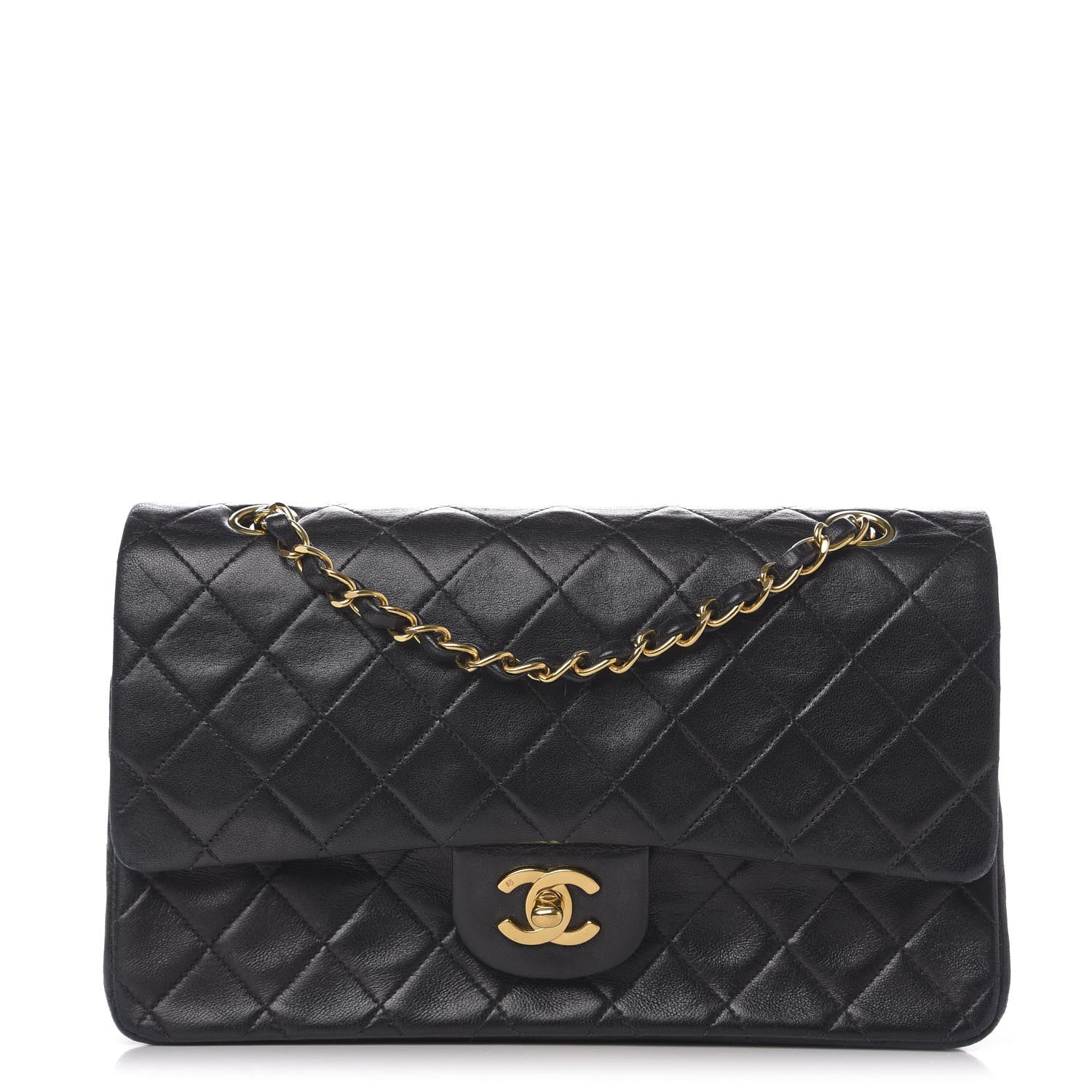 Chanel Lambskin Quilted Medium Double Flap Black 1 of 13
