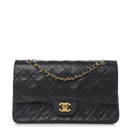 Chanel Lambskin Quilted Medium Double Flap Black 1 of 13