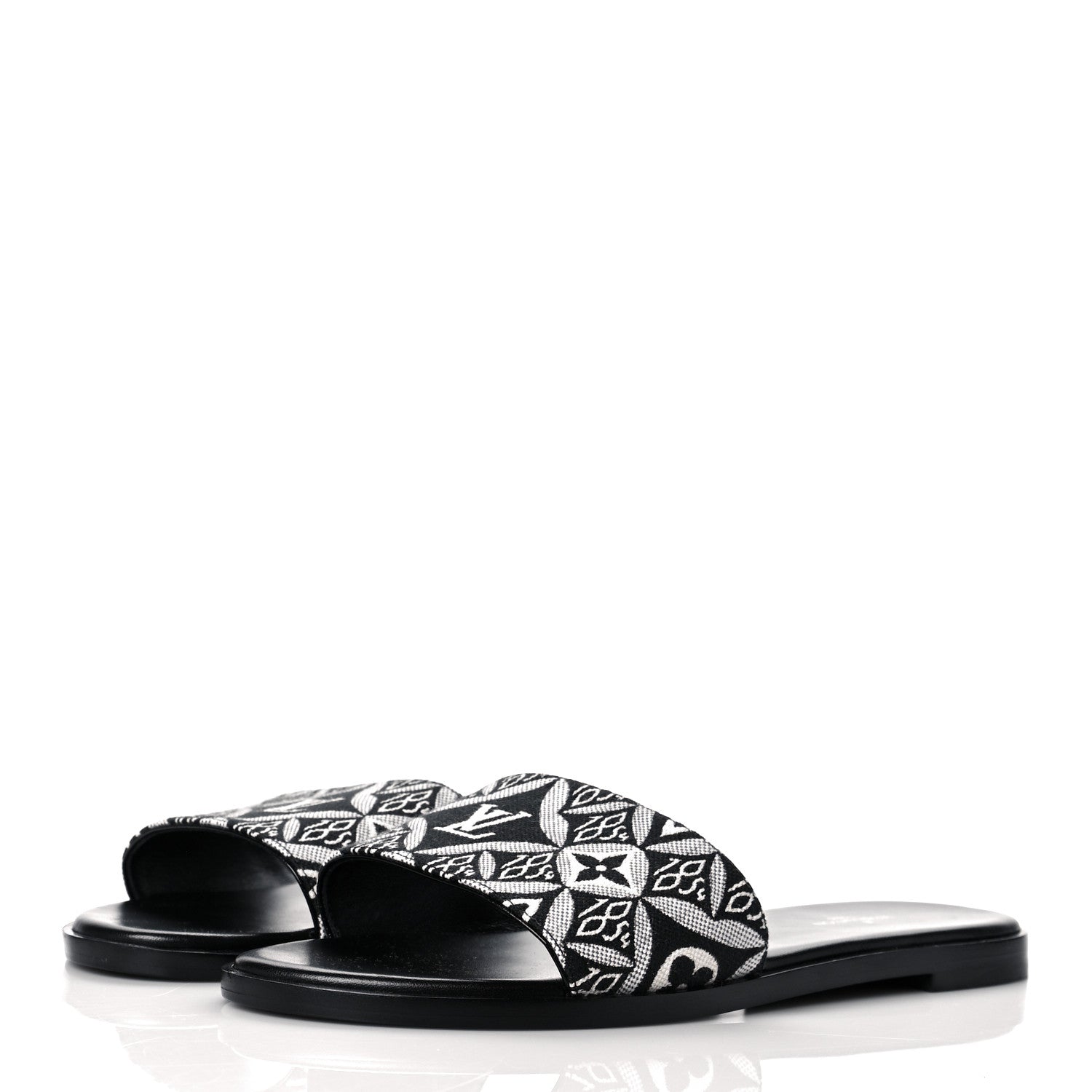 Louis Vuitton Jacquard Since 1854 Lock It Flat Mule 37 Grey 3 of 9