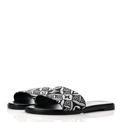 Louis Vuitton Jacquard Since 1854 Lock It Flat Mule 37 Grey 3 of 9