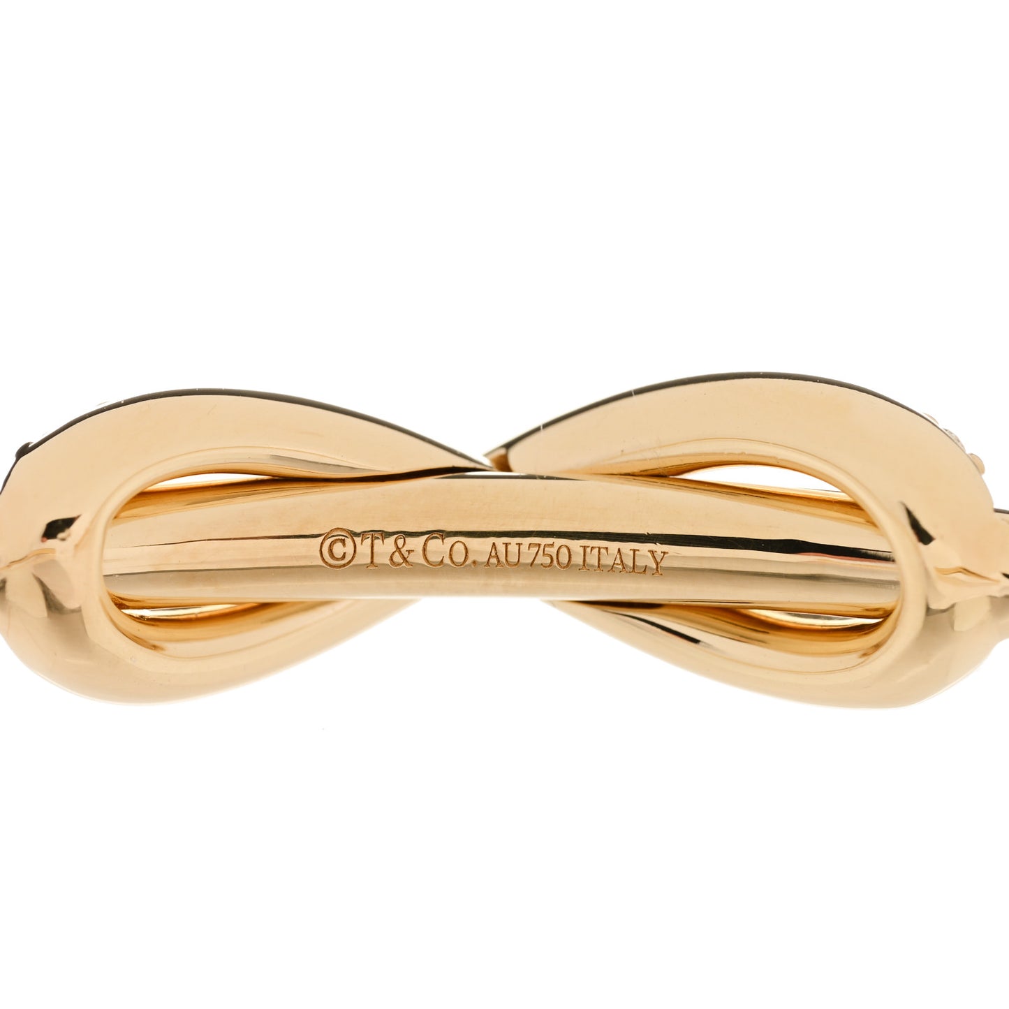 18K Yellow Gold Diamond Infinity Cuff Bracelet