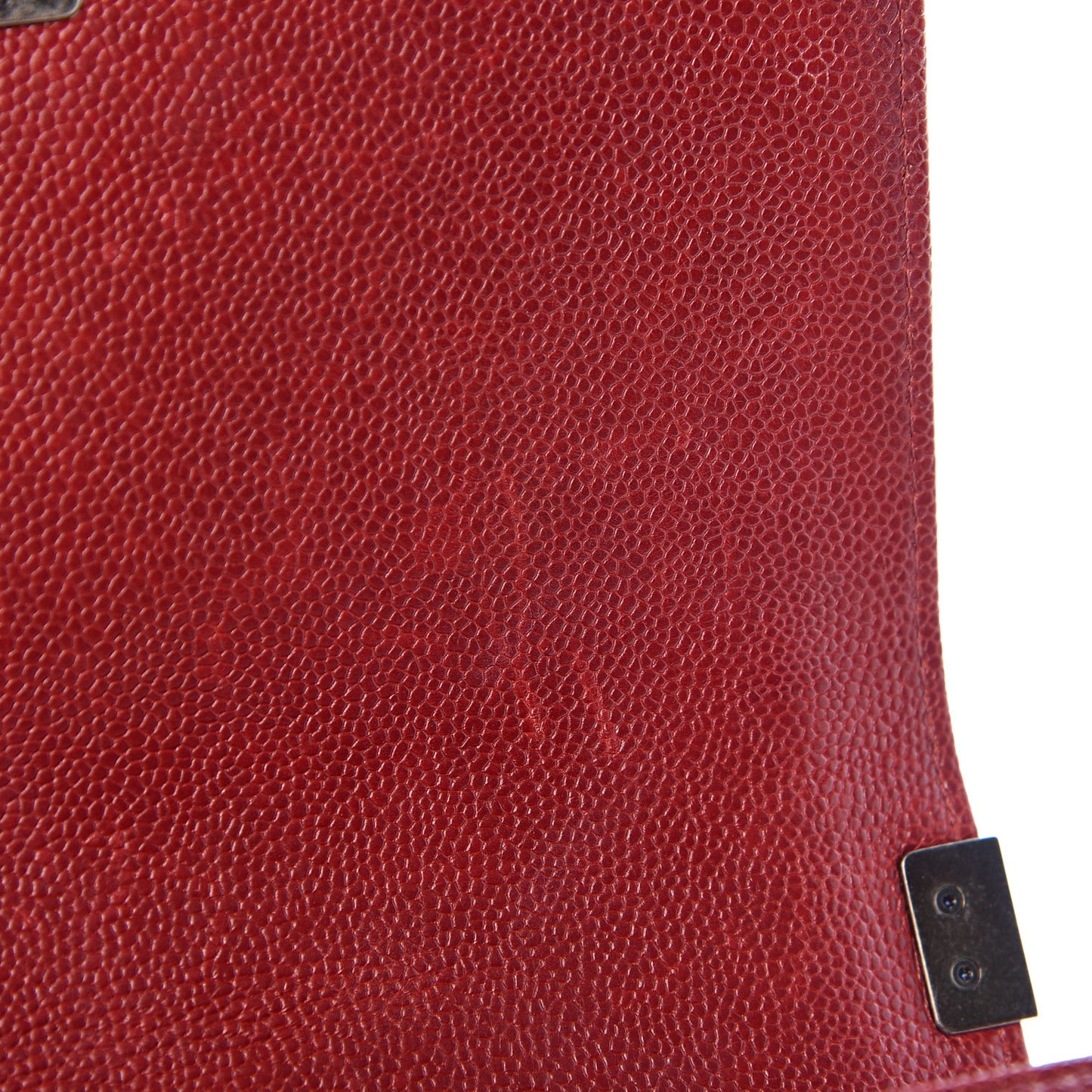 Caviar Quilted Medium Boy Flap Red