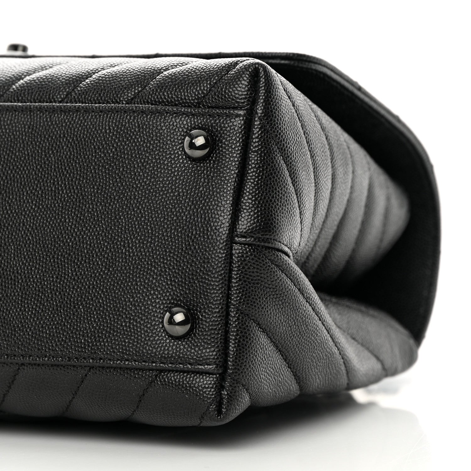 Chanel Caviar Chevron Quilted Small Coco Handle Flap So Black 10 of 12