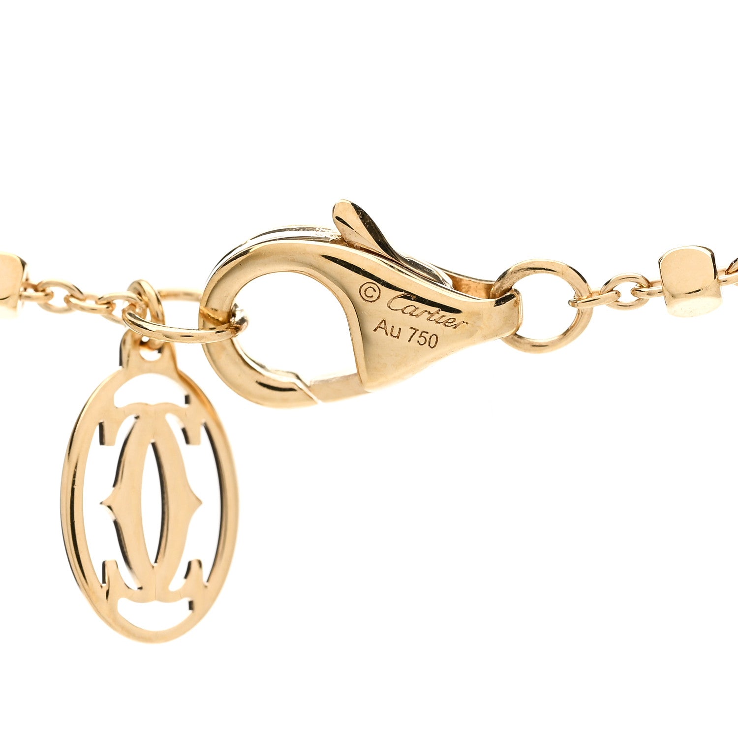 Cartier 18K Yellow Gold Cube Chain Necklace 4 of 6