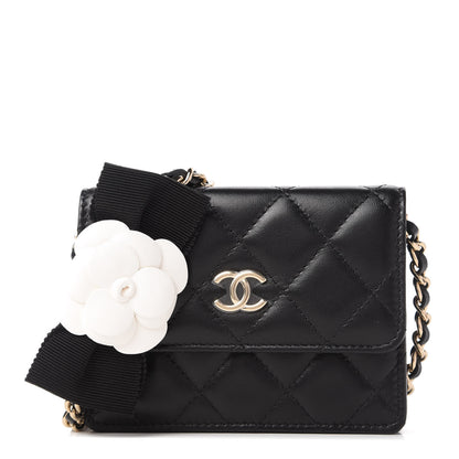 Chanel Lambskin Quilted My Chanel Lady Card Holder On Chain Black 1 of 11