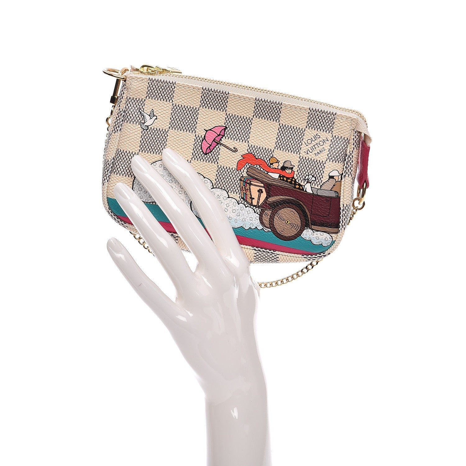 Louis Vuitton Damier Azur 2015 Christmas Animation Mini Pochette Accessories 2 of 8