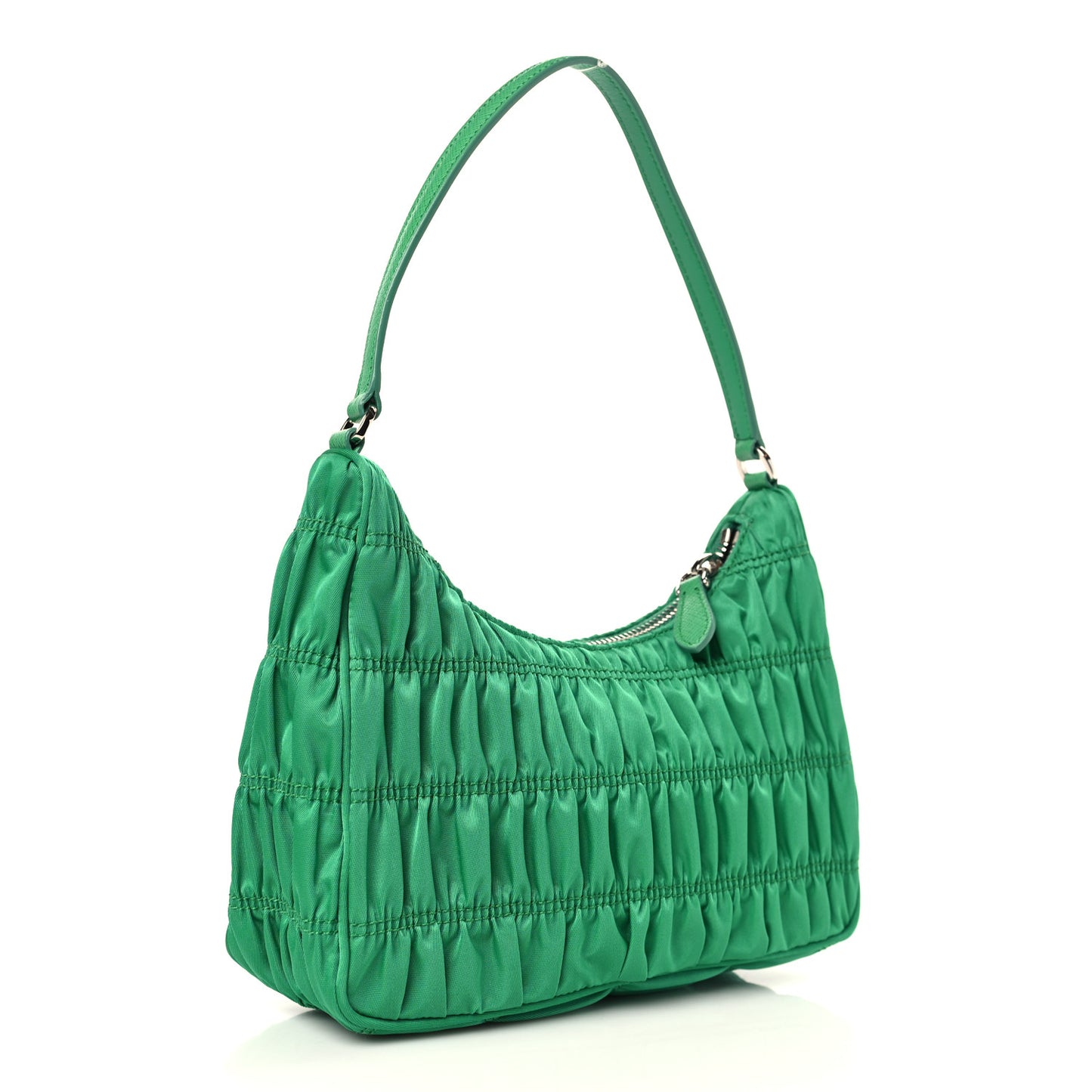 Tessuto Nylon Gaufre Shoulder Bag Menta