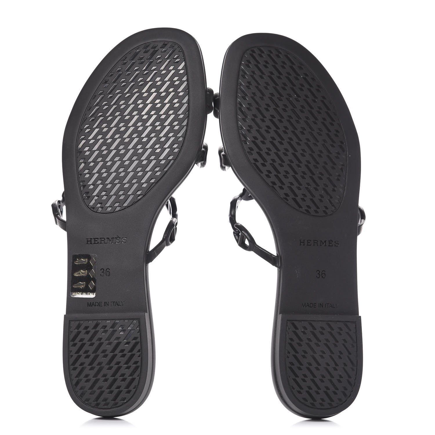 Hermes Rubber Chaine d'Ancre Rivage Sandals 36 Black 5 of 8