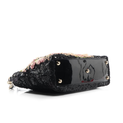 Valentino Garavani Rose Chiffon and Sequin Medium Glam Tote 4 of 8