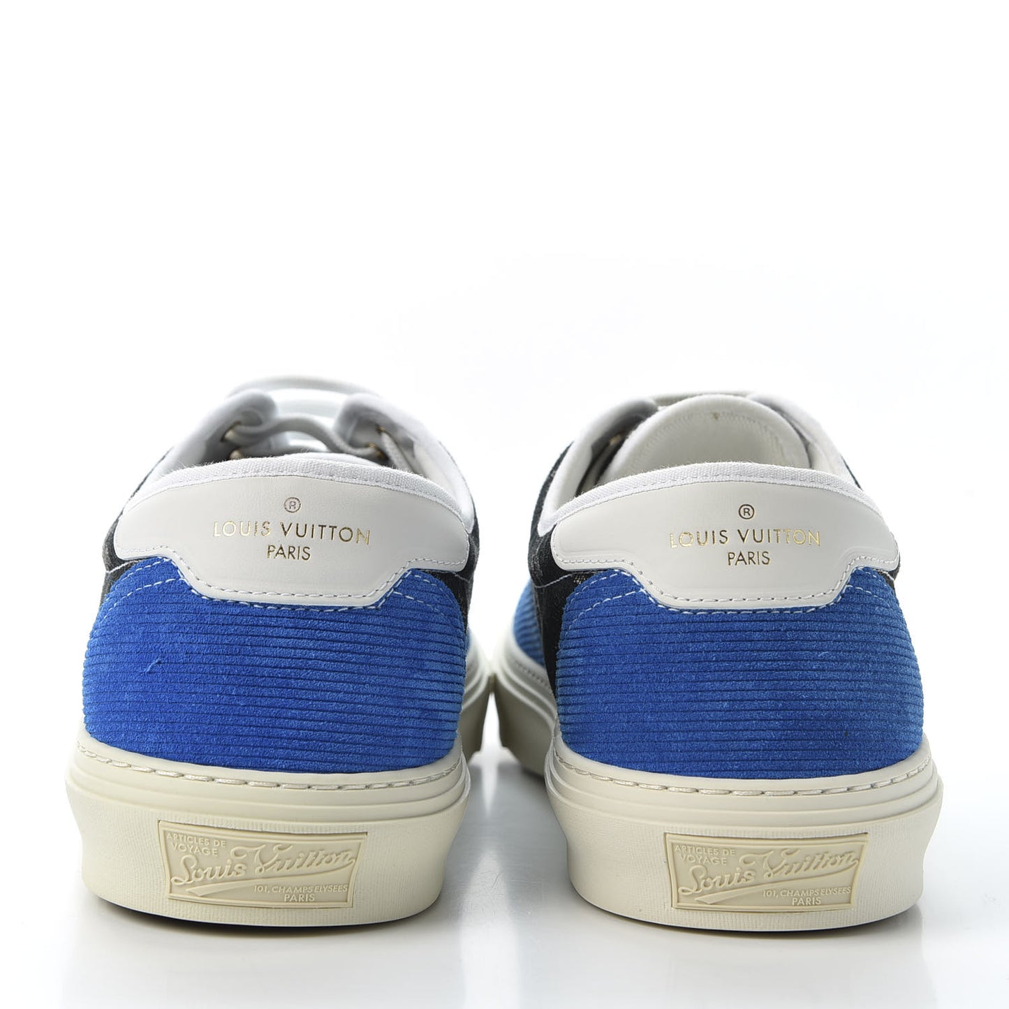 Suede Savane Monogram Mens Trocadero Richelieu Sneakers 9.5 Blue