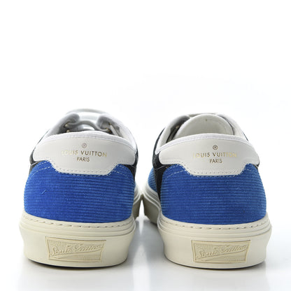 Louis Vuitton Suede Savane Monogram Mens Trocadero Richelieu Sneakers 9.5 Blue 6 of 10