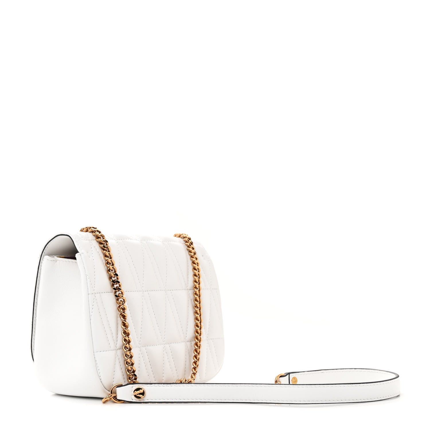 Versace Nappa Quilted Virtus Bag White 3 of 10