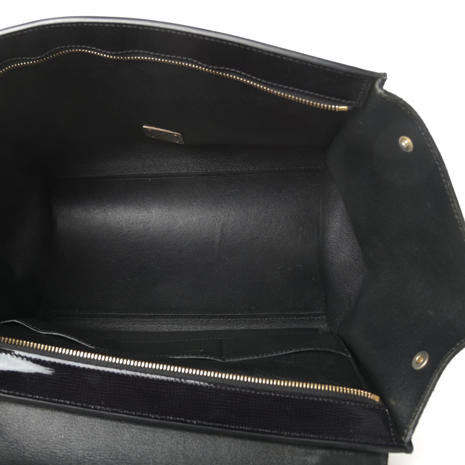 Celine Patent Suede Medium Trapeze Black 5 of 13