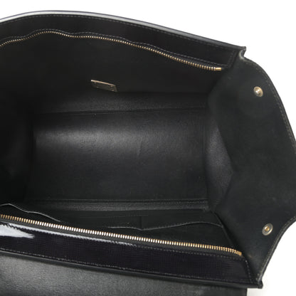Celine Patent Suede Medium Trapeze Black 5 of 13