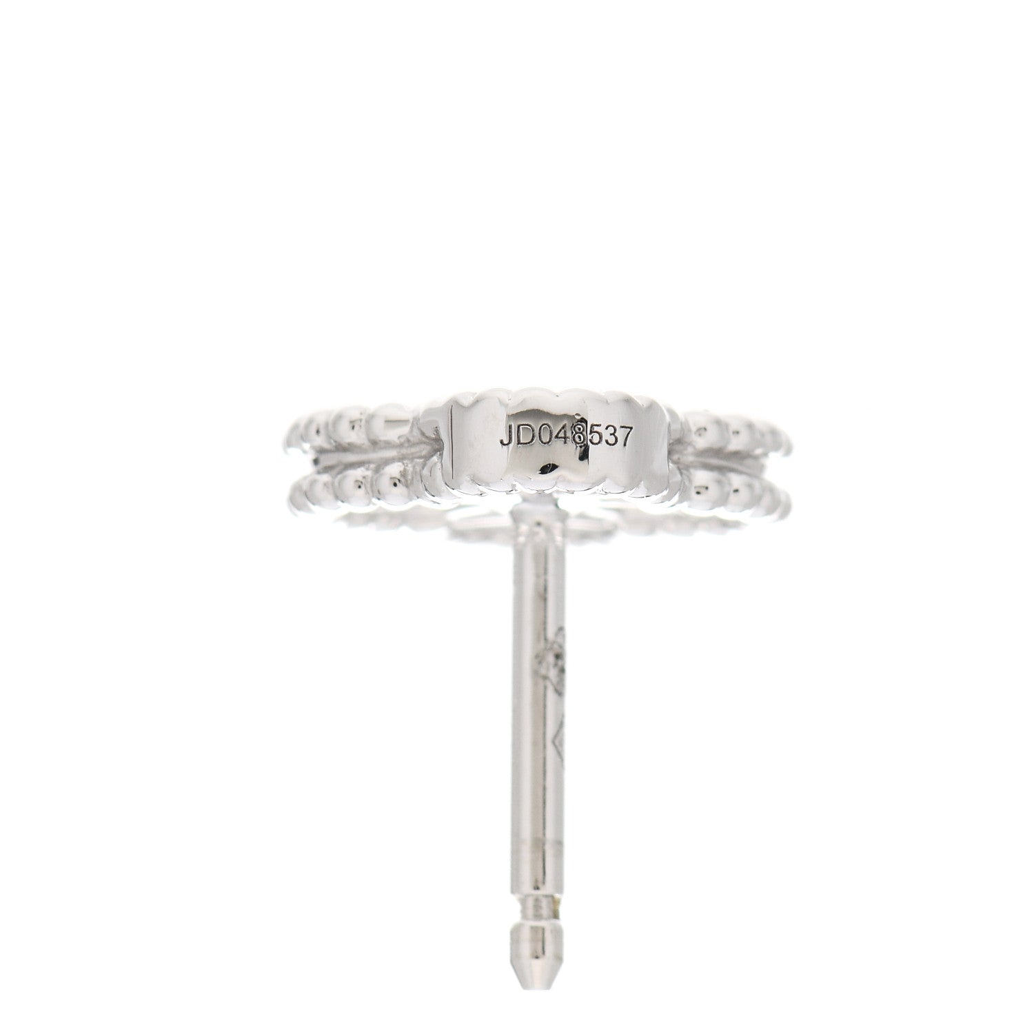Van Cleef & Arpels 18K White Gold Diamond Sweet Alhambra Earrings 5 of 6