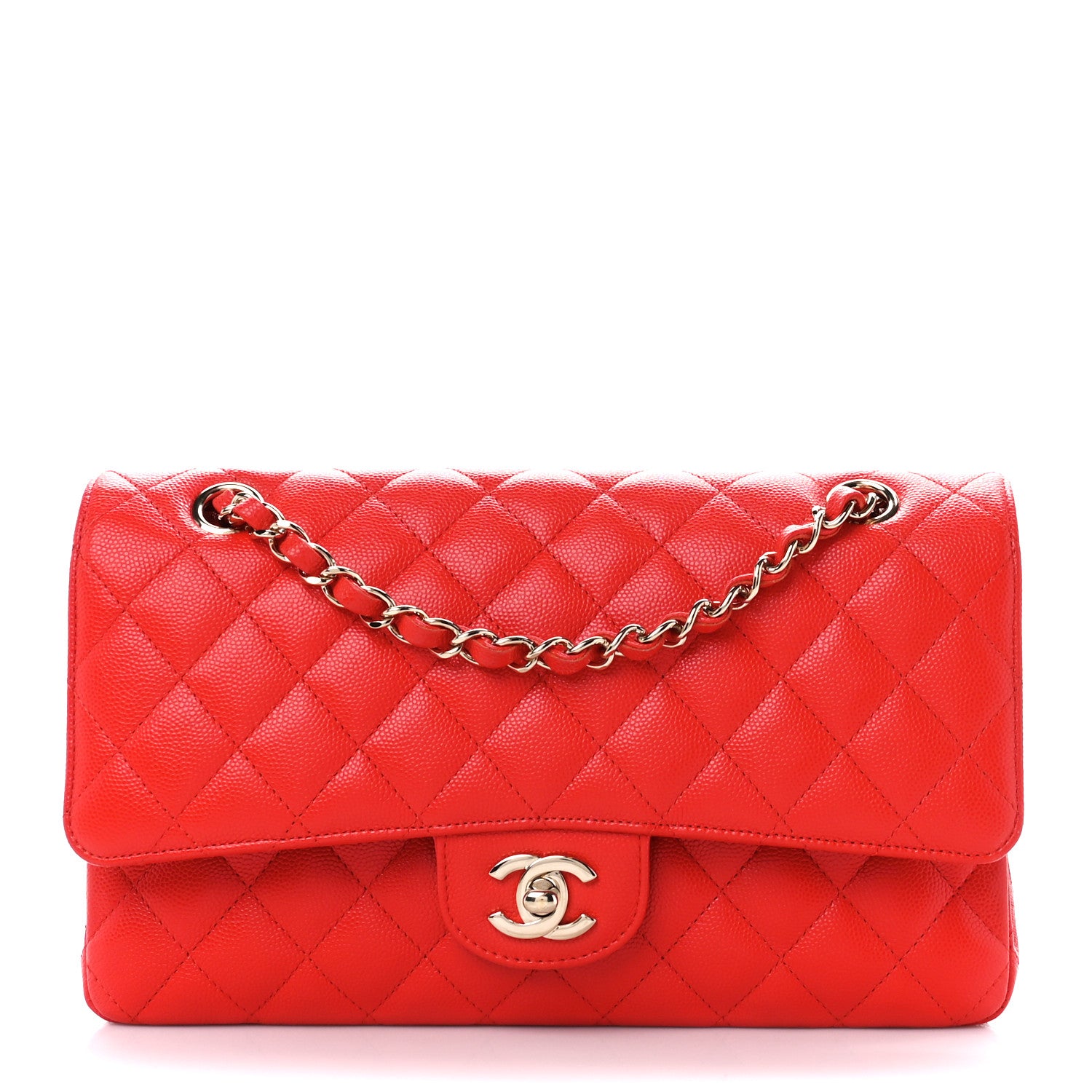 Chanel Caviar Quilted Medium Double Flap Red 1 of 15