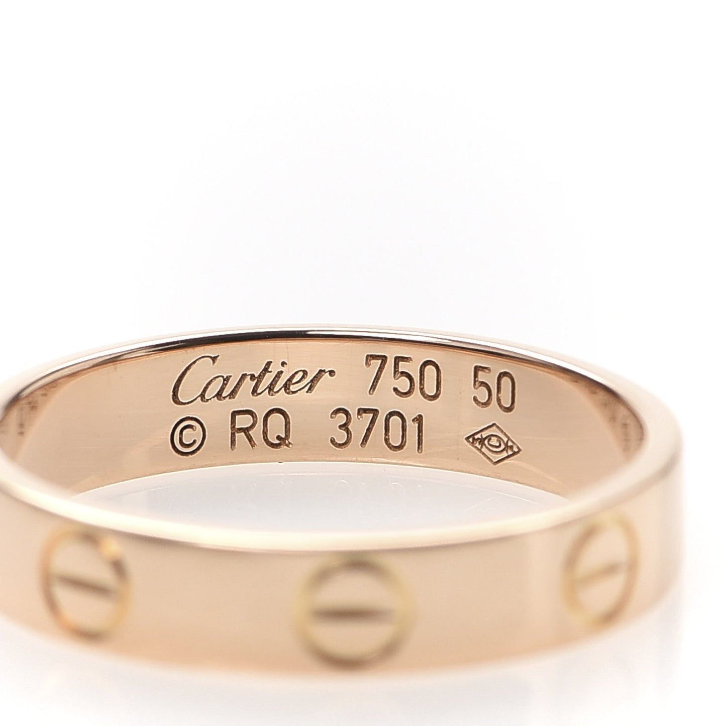 18K Pink Gold 3.5mm LOVE Wedding Band Ring 50 5.25