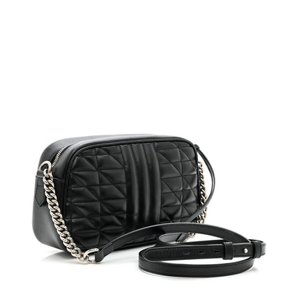 Gucci Calfskin Matelasse Aria Small GG Marmont Chain Shoulder Bag Black 3 of 11
