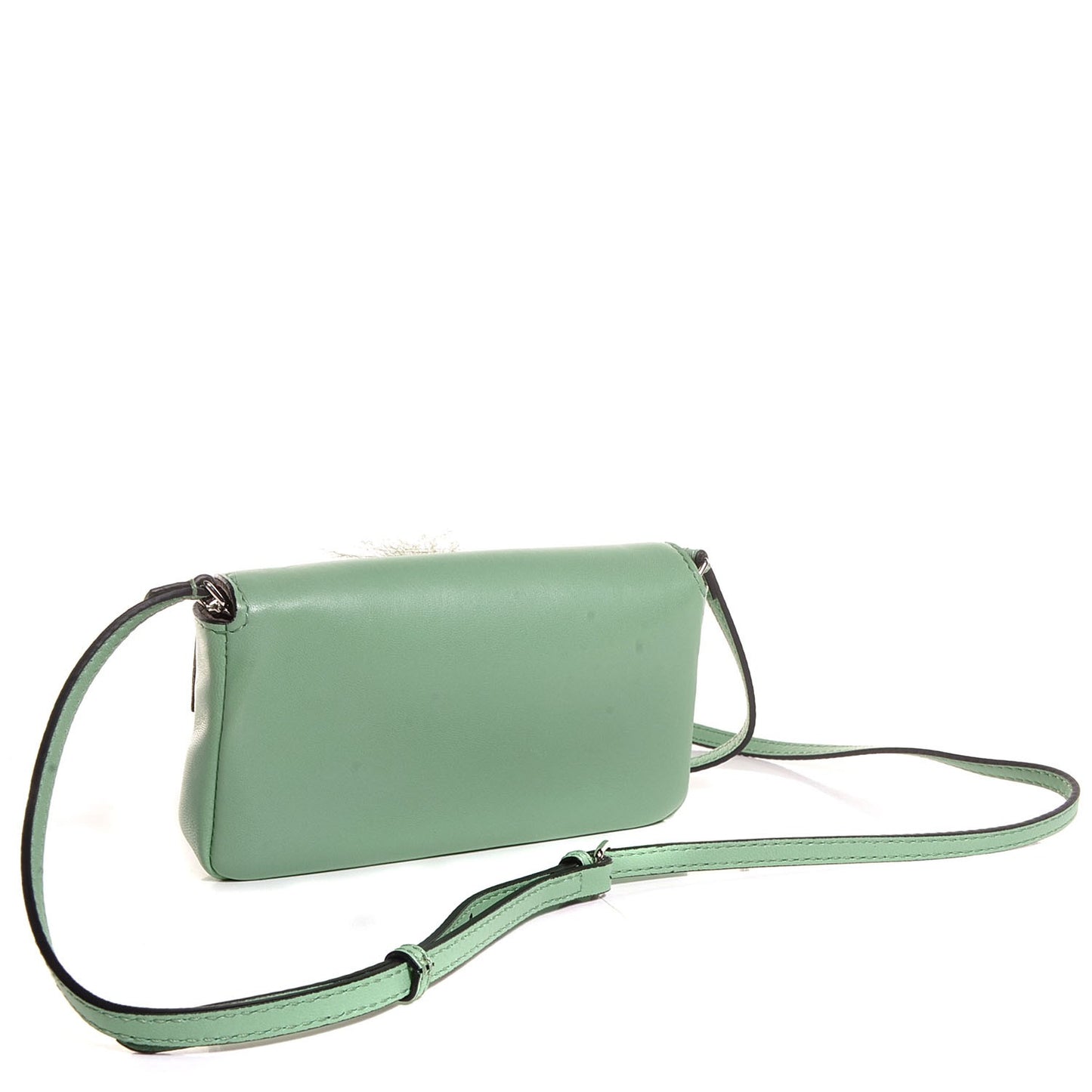 Nappa Rabbit Fox Fur Micro Buggie Baguette Verde Acqua
