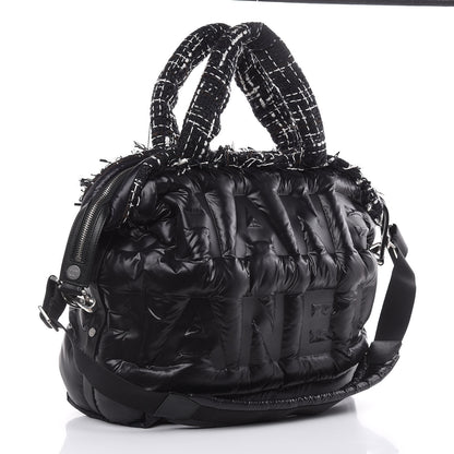 Chanel Nylon Tweed Small Coco Neige Bowler Black 3 of 11